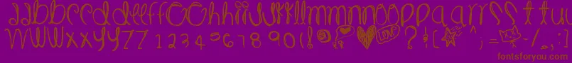 Milliondollars Font – Brown Fonts on Purple Background