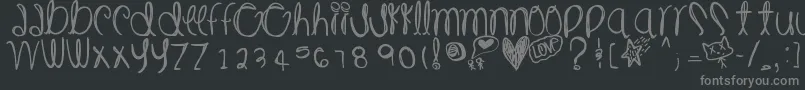 フォントMilliondollars – 黒い背景に灰色の文字