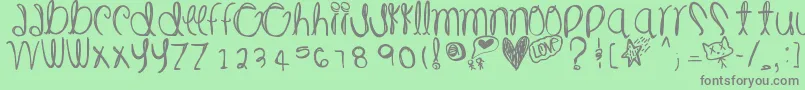 Milliondollars-Schriftart – Graue Schriften auf grünem Hintergrund