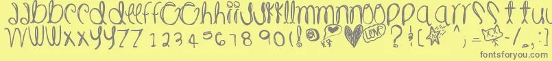 フォントMilliondollars – 黄色の背景に灰色の文字