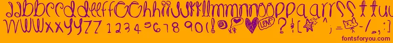 Milliondollars Font – Purple Fonts on Orange Background