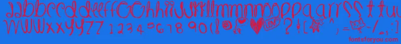 Milliondollars Font – Red Fonts on Blue Background