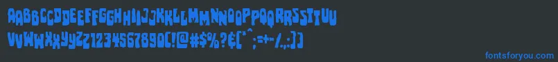 Pocketmonsterstag Font – Blue Fonts on Black Background