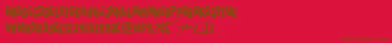 Pocketmonsterstag Font – Brown Fonts on Red Background