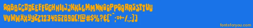 Pocketmonsterstag Font – Orange Fonts on Blue Background
