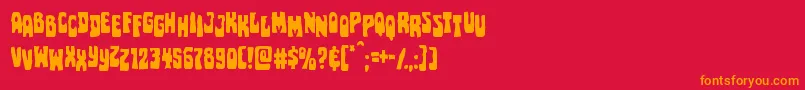 Шрифт Pocketmonsterstag – оранжевые шрифты на красном фоне