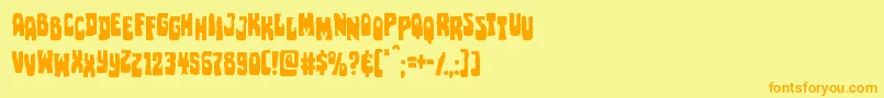 Pocketmonsterstag Font – Orange Fonts on Yellow Background