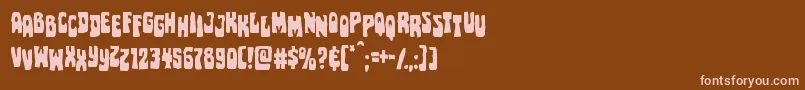 Pocketmonsterstag Font – Pink Fonts on Brown Background