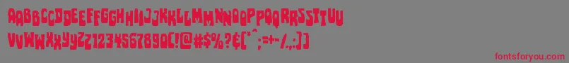 フォントPocketmonsterstag – 赤い文字の灰色の背景