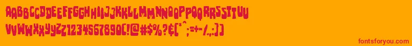 Pocketmonsterstag Font – Red Fonts on Orange Background