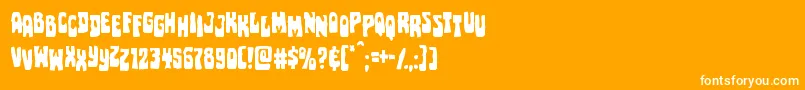 Шрифт Pocketmonsterstag – белые шрифты на оранжевом фоне