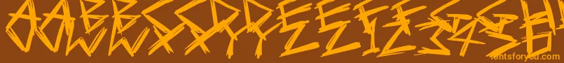 SerialKillers Font – Orange Fonts on Brown Background