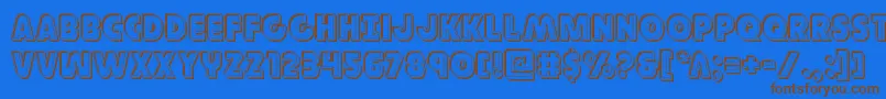 Governorengrave-Schriftart – Braune Schriften auf blauem Hintergrund