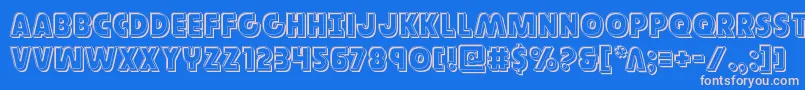 フォントGovernorengrave – ピンクの文字、青い背景