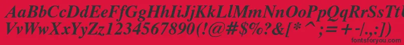 ThamescBolditalic Font – Black Fonts on Red Background