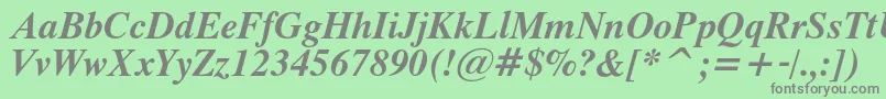 ThamescBolditalic Font – Gray Fonts on Green Background
