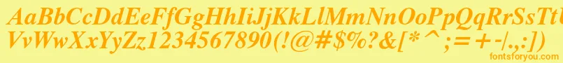 ThamescBolditalic Font – Orange Fonts on Yellow Background
