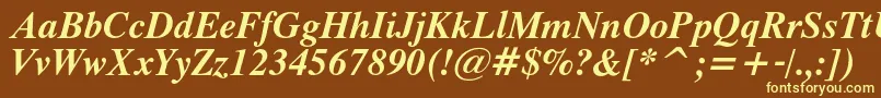 ThamescBolditalic Font – Yellow Fonts on Brown Background