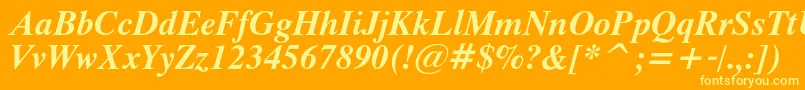 ThamescBolditalic Font – Yellow Fonts on Orange Background