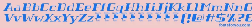 TabaibaWildItalicPersonalUse Font – Blue Fonts on Pink Background