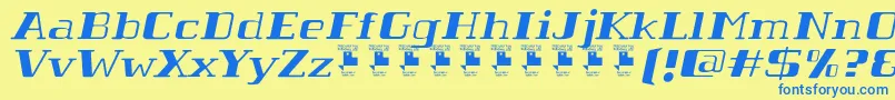 TabaibaWildItalicPersonalUse Font – Blue Fonts on Yellow Background