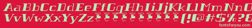 TabaibaWildItalicPersonalUse Font – Green Fonts on Red Background
