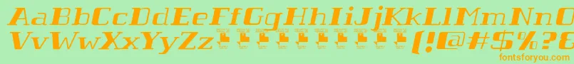 TabaibaWildItalicPersonalUse Font – Orange Fonts on Green Background