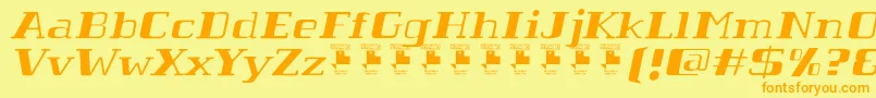 TabaibaWildItalicPersonalUse Font – Orange Fonts on Yellow Background