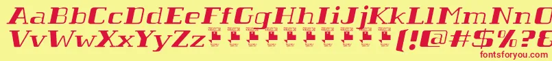 TabaibaWildItalicPersonalUse Font – Red Fonts on Yellow Background