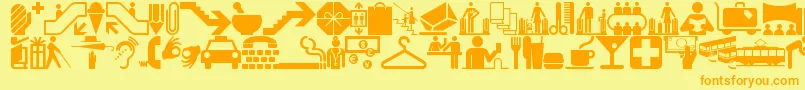 Glyphyxonenf Font – Orange Fonts on Yellow Background