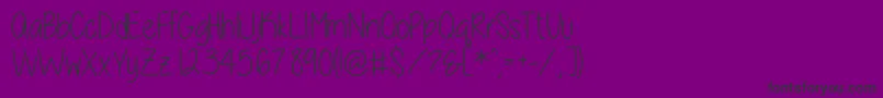 ALittleSunshine-Schriftart – Schwarze Schriften auf violettem Hintergrund