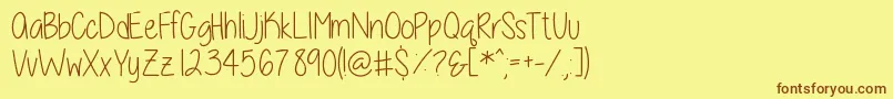 Weitere Informationen zur ALittleSunshine-Schriftart ALittleSunshine-Schriftart – Braune Schriften auf gelbem Hintergrund