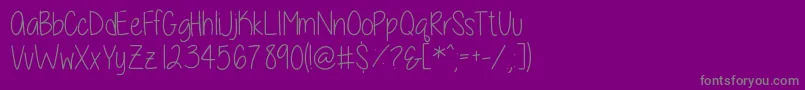 ALittleSunshine-fontti – harmaat kirjasimet violetilla taustalla