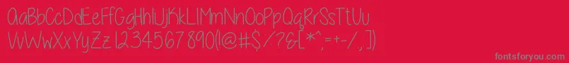 ALittleSunshine-Schriftart – Graue Schriften auf rotem Hintergrund