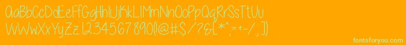Weitere Informationen zur ALittleSunshine-Schriftart ALittleSunshine-Schriftart – Grüne Schriften auf orangefarbenem Hintergrund