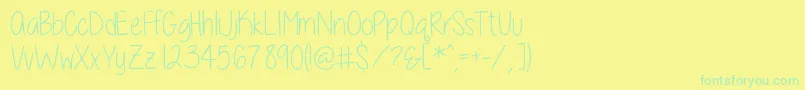 Шрифт ALittleSunshine – зелёные шрифты на жёлтом фоне