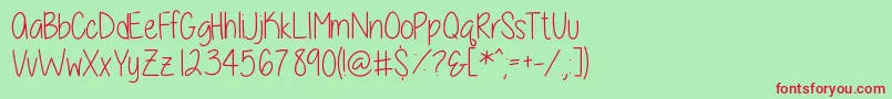 ALittleSunshine Font – Red Fonts on Green Background