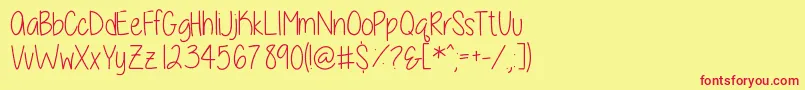 ALittleSunshine Font – Red Fonts on Yellow Background