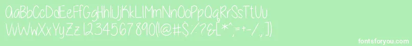 ALittleSunshine-fontti – valkoiset fontit vihreällä taustalla