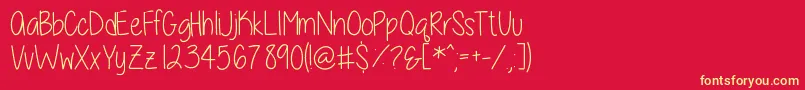 ALittleSunshine Font – Yellow Fonts on Red Background