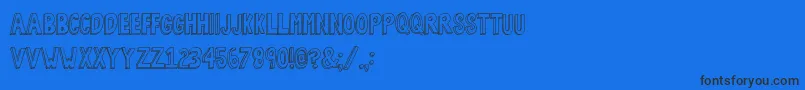 BobsBurgers2-Schriftart – Schwarze Schriften auf blauem Hintergrund