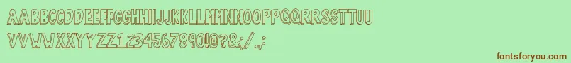 BobsBurgers2 Font – Brown Fonts on Green Background