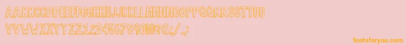 BobsBurgers2-Schriftart – Orangefarbene Schriften auf rosa Hintergrund