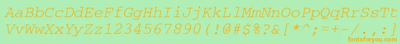 CourierisocttItalic Font – Orange Fonts on Green Background