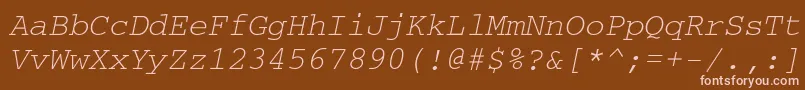 Шрифт CourierisocttItalic – розовые шрифты на коричневом фоне