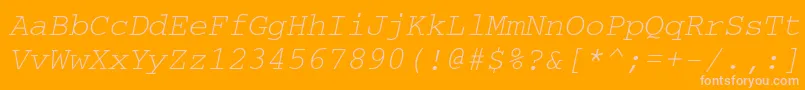 CourierisocttItalic-Schriftart – Rosa Schriften auf orangefarbenem Hintergrund