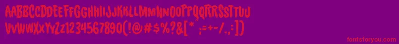 BuriedbeforebbReg Font – Red Fonts on Purple Background