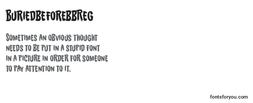 Review of the BuriedbeforebbReg Font