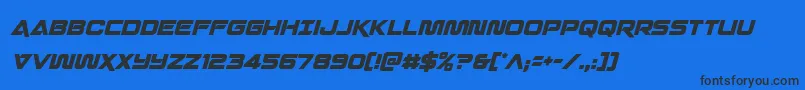 Шрифт Quarkstormcondital – чёрные шрифты на синем фоне