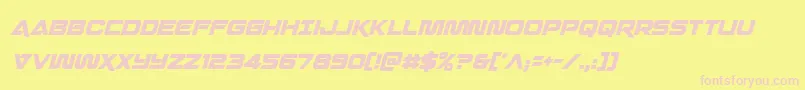 Quarkstormcondital Font – Pink Fonts on Yellow Background